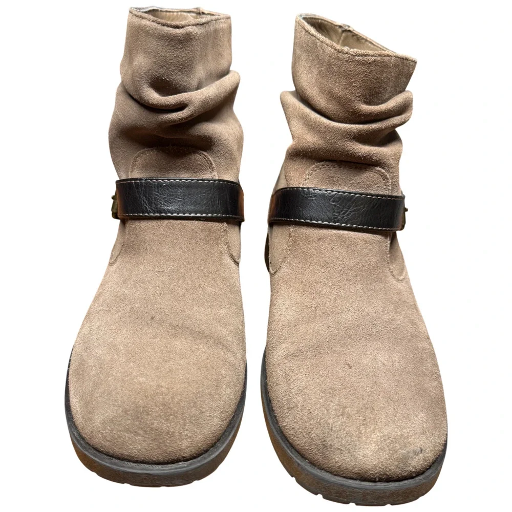 WHITE MOUNTAIN Nashville Women's 9 Brown Leather Boots Strap Buckle Casual - Picture 4 of 14